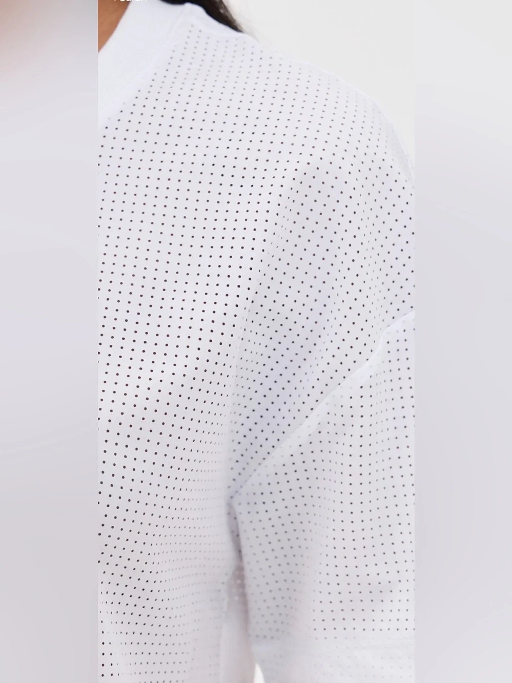 ALO Yoga White Mesh Cropped Mirage Tee S - NWOT